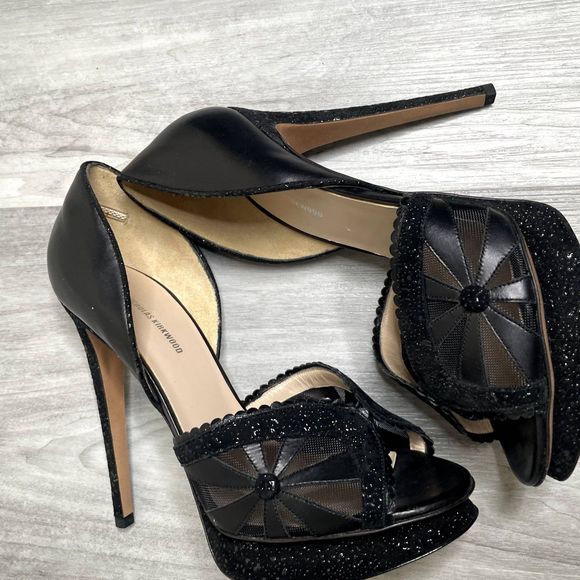 NEW Nicholas Kirkwood Black Mesh Platform Heels - Picture 3 of 8